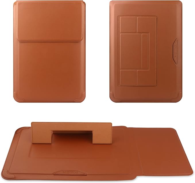 HoYiXi 15 16 Inch Laptop Sleeve Case Leather Bag for MacBook Pro 16 2021 & 2019/ASUS Vivobook 15/Huawei MateBook D15/HP 15.6" PC/MacBook Pro 15/Surface Laptop 3/Dell Inspiron 15/IdeaPad, Brown