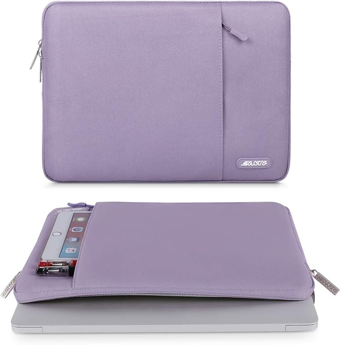 MOSISO Laptop Case 13 inch, Laptop Sleeve Compatible with MacBook Neo/Air/Pro 13 inch with A18/M5/M4/M3/M2/M1 Chip 2026-2016, Polyester Vertical Computer Sleeve Bag with Pocket, Purple