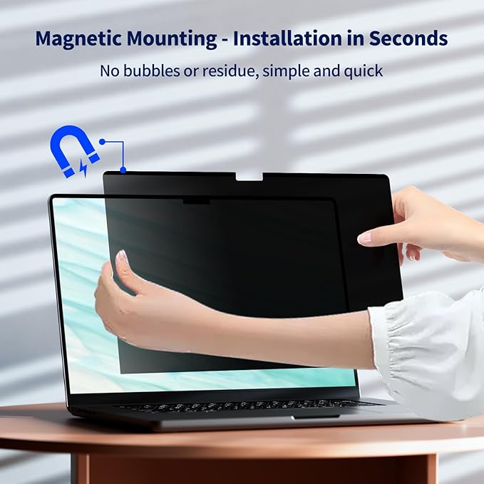 Magnetic Privacy Screen Compatible with 2019 MacBook Pro 16 Inch Screen Protector (A2141), Removable Anti Blue Light Glare & Anti Scratch Computer Privacy Shield for Mac Pro 16.1"