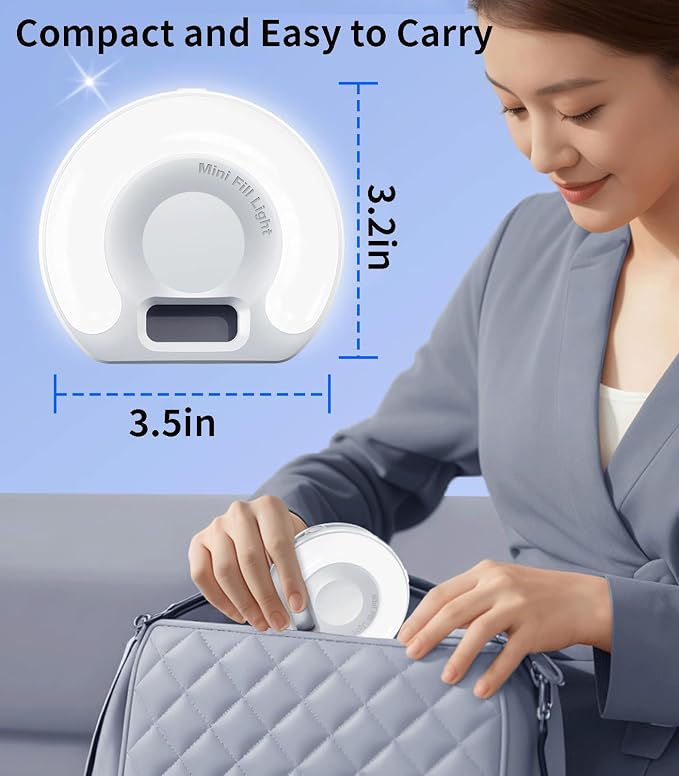 Portable Ring Light for Phone，3 Color Modes Clip On LED Light，Selfie Light for iPhone & Webcam，Adjustable Phone Light Clip for Video Recording, Content Creator,Vlog，Makeup & Video Calls