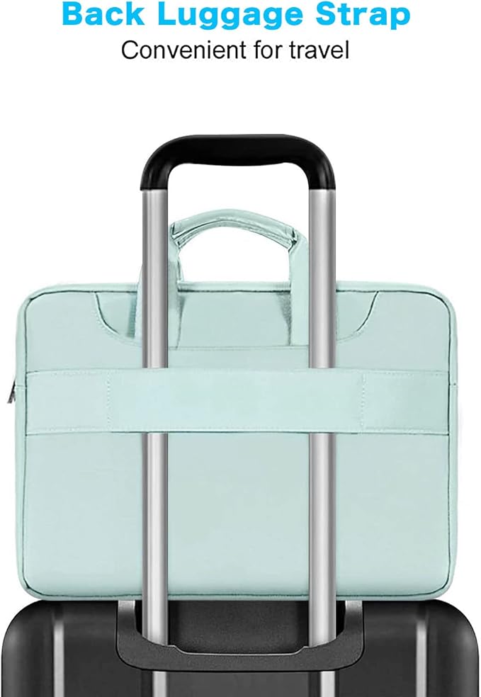 MOSISO 360 Protective Laptop Bag 13.3 inch, 13-14 inch Computer Bag Compatible with MacBook Air 13 inch/Pro 13 inch/Pro 14 inch,HP,Dell,Notebook, Laptop Carrying Case with Strap&Handle, Mint Green