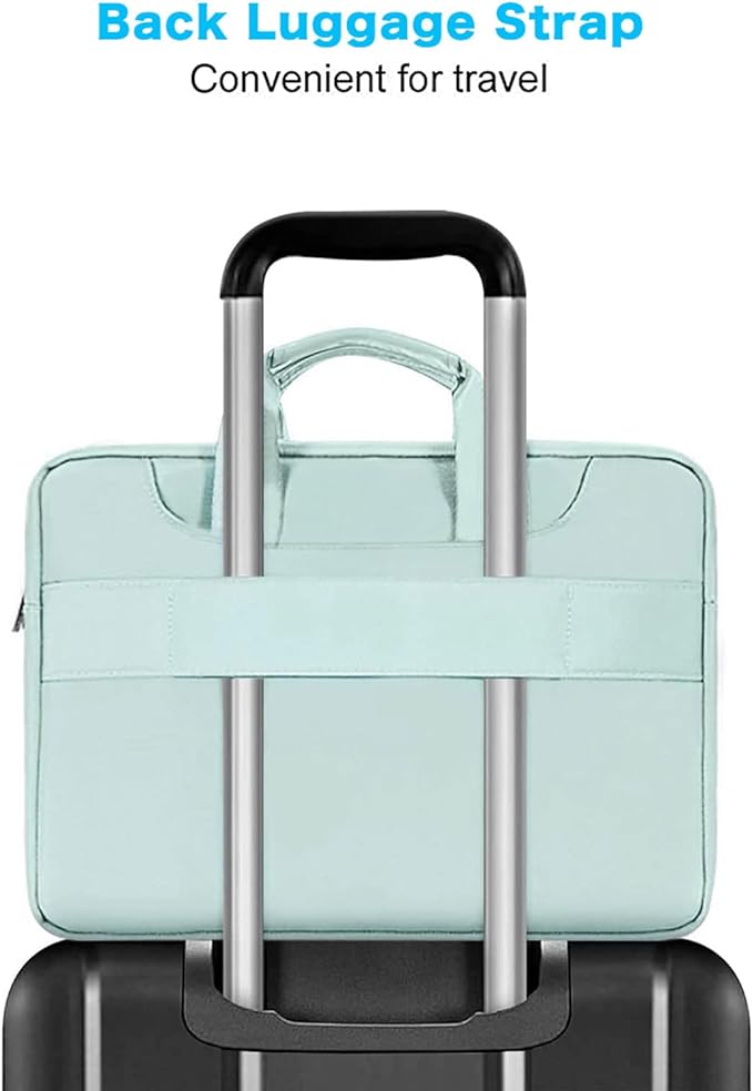 MOSISO 360 Protective Laptop Bag 15.6 inch, 15-16 inch Computer Bag Compatible with MacBook Air 15 inch/Pro 16 inch, HP,Dell,Lenovo,Asus,Notebook, Laptop Carrying Case with Strap&Handle, Mint Green