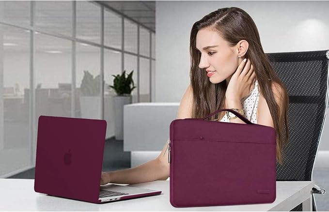 MOSISO Compatible with MacBook Air 13 inch Case M5 2026 M4 2025 M3 M2 2024-2022 A3449 A3240 A3113 A2681,Hard Shell&Sleeve Bag&Keyboard Skin&Webcam Cover&ScreenFilm for MacBook Air 13.6, Burgundy