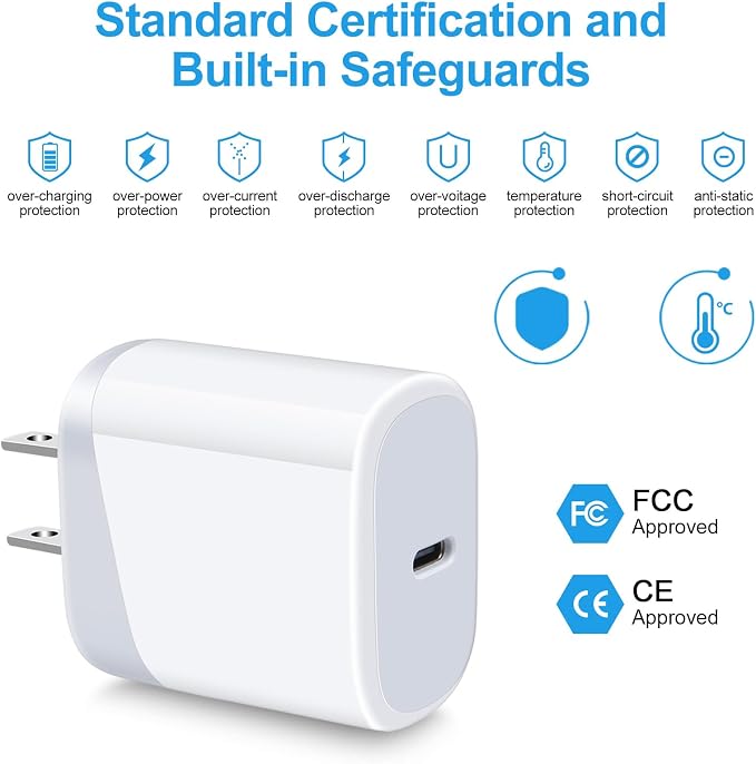 USB C Pixel 7 Fast Charger Type C Charging Block for Google Pixel 10 9a 9 Pro XL 8a 8 Pro 7a 7 Pro 7 6a 6 Pro 5a,20W PD 3.0 USB C Wall Charger Box Cube Power Adapter for iPhone 14,Samsung Galaxy S24
