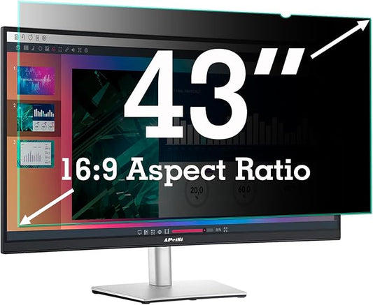 43 Inches Privacy Screen Filter for Widescreen 16:9 TV Monitor | Privacy Shield | Anti-Glare | Anti-Blue light TV Protector | Eye Protection | Anti Spy | Computer Security Private Filter Protector