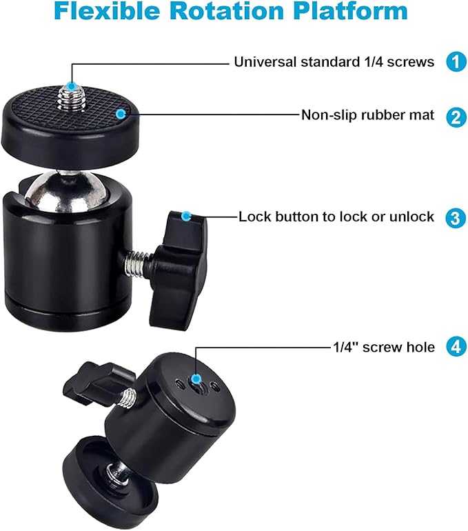 NexiGo Lightweight Mini Tripod for Camera/Phone/Webcam, Extendable Stand, for NexiGo Logitech Webcam C920 C922 C925e C922x C930e C930 C615 Brio and Other Lightweight Devices with 1/4" Thread