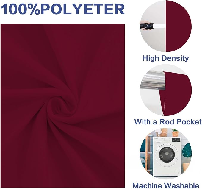 Photo Backdrop Wine Red Background Cloth Professional Photography 8x10ft Seamless Design to Eliminate Wrinkles Wedding Luxury Theme Decoration Art Exhibition Gallery Display