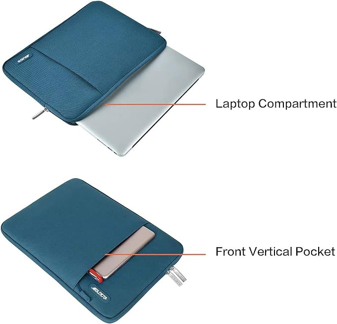 MOSISO Laptop Case 16 inch, 15-15.6 inch Laptop Sleeve Compatible with MacBook Pro 16 M5 M4 M3 M2 M1, HP Acer Dell Lenovo ASUS, Polyester Vertical Computer Sleeve Bag with Pocket, Deep Teal