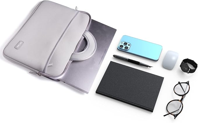 amCase Chromebook Case Travel/Carry Sleeve with Handle-Black (11.6 to 12 inch, Grey)
