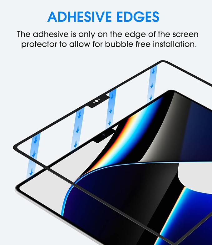 amFilm MacBook Pro 14.2 inch M5/M5 Pro/M5 Max/M4/M3/M2/M1 Chip (2021-2026) Tempered Glass Screen Protector [9H Hardness][ Anti-Scratch][ Anti-fingerprint], 1 Pack