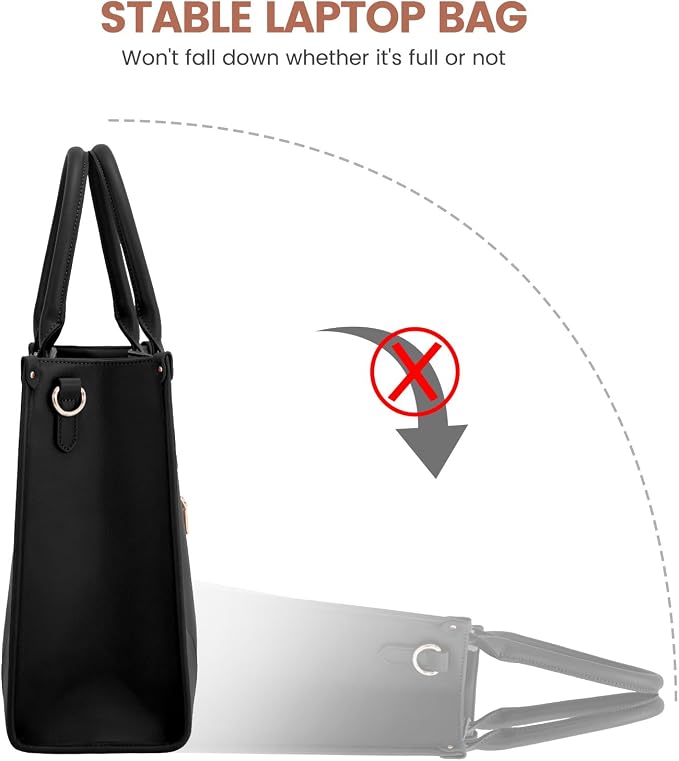LOVEVOOK Laptop Bag for Women 17 lnch,Waterproof Laptops Tote Bags for Womens,Professional Work Bags for Women with Cup Holder,Large Laptop Purse Computer Briefcase Office Teacher Clutch Bag,2 PCS