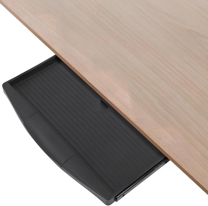 VILLCASE Keyboard Tray Under Desk, Pull Outkey Board Tray for Desk with Drawer C Clamp, 19.6" x 9" Slide-Out Mouse Computer Platform for Home Study Office