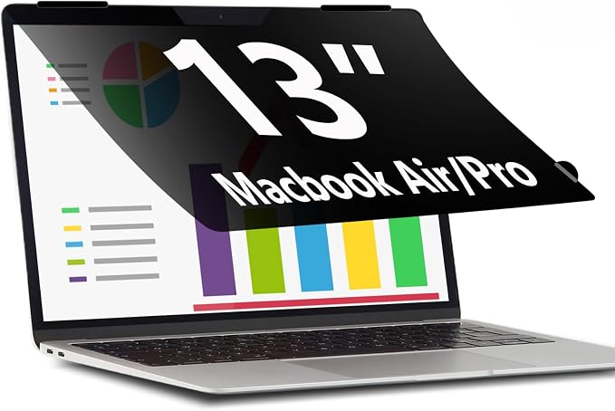Privacy Screen for MacBook Air 13 Inch (2018, 2019, 2020, 2021, M1) Removable Laptop Privacy Filter Shield and Protector For Macbook Pro 2016, 2017, 2018, 2019, 2020, 2021*, 2022, M1, M2