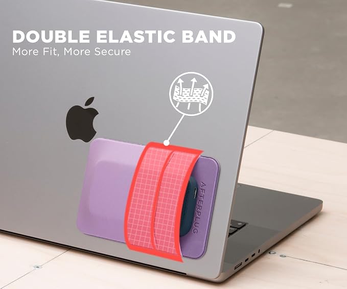 2-Pocket Adhesive Hard Drive Holder for Laptop, Stick-On Pocket Pouch for External Portable SSD, HDD, Slim Mouse and Cables (Small - Fits SSD)