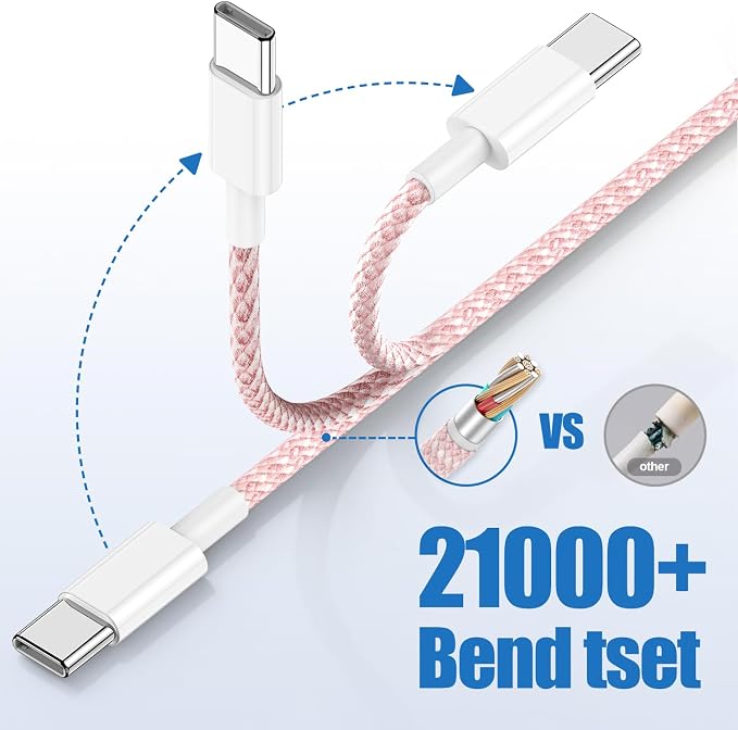 USB C to C Charging Cable 10ft, 60W Fast Type C to C Charger Cord Long for Apple iPhone 17 Pro Max/17 Air/16 Pro Max/15 Plus, MacBook Pro 2021/2020/2019,iPad 12.9/11 inch/Mini/Air 5/4,Samsung Galaxy