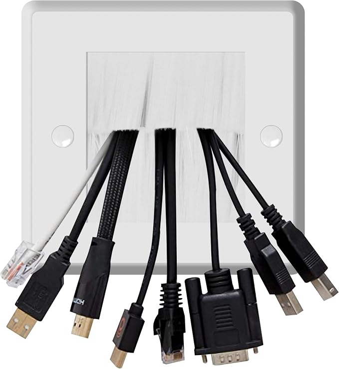 in Wall Cable Management Kit - TV Cord Hider for Wall Mounted TV, Includes 6ft TV Cable Extension and 2 Pack Cable Management Kit Hides TV Wires Behind The Wall - White (2 Pack)