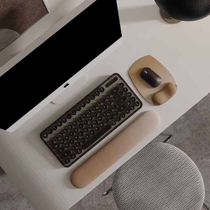 ErgoFlow Gel Wrist Rest Mouse Pad - Ergonomic Cushion for Desk, Cute Aesthetic Computer Decor for Women; Small Mousepad Mat&Laptop Pads - Office Home Support & Ergo Accessories Supplies(02Mocha Sand)