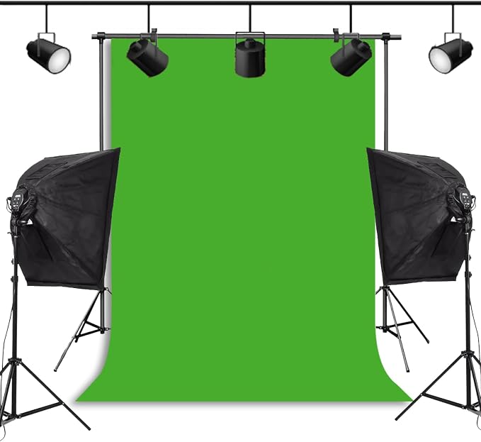 Green Screen Backdrop Chromakey Virtual GreenScreen Background Sheet Fabric Wrinkle Resistance Photo Background for Photo Studio Shooting Props 10x10FT
