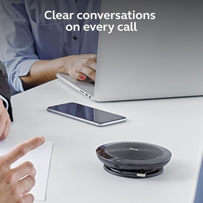 Jabra Speak 510 (2025 Edition) Portable, USB or Wireless Bluetooth Speaker for Meetings and Calls with Crystal-Clear Sound, Works with All Meeting Platforms - Microsoft Teams, Google Meet, Zoom, Black