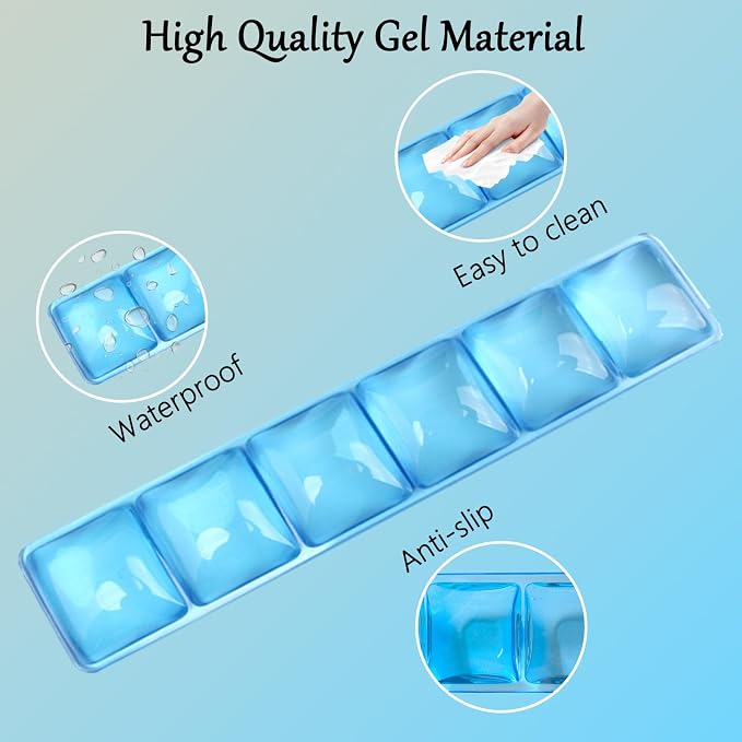 Gel Wrist Rest for Keyboard and Mouse Square Blue Plaid Clear Keyboard Wrist Rest Transparent Ergonomic Cute Checkered Mouse Wrist Pad Silicone Non-Slip Support for Computer Laptop Gaming Home Office