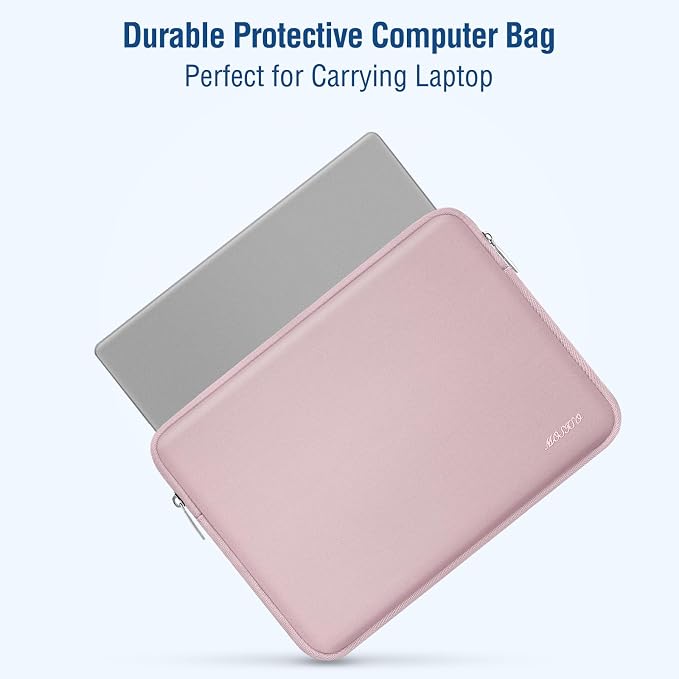 MOSISO Laptop Case 16 inch, 15-15.6 inch Laptop Sleeve Bag Compatible with MacBook Pro 16 M5 M4 M3 M2 M1, HP Acer Dell Lenovo ASUS Notebook, Neoprene Computer Sleeve Bag with Small Case, Baby Pink