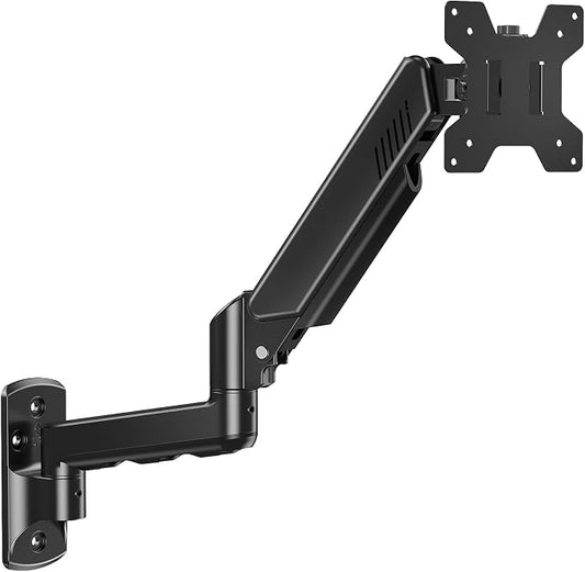 MOUNT PRO Monitor Wall Mount for 13 to 32 Inch Computer Screens, Single Monitor Mount with Tilt/Swivel/Rotation Adjustable, Gas Spring Wall Arm Holds up to 19.8lbs, Vesa Wall Mount 100x100