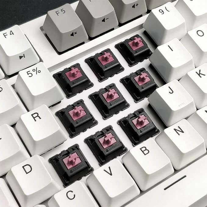 DURGOD Taurus K320 TKL Mechanical Gaming Keyboard - 87 Keys - Double Shot PBT - NKRO - USB Type C (Cherry Silent Red, White)