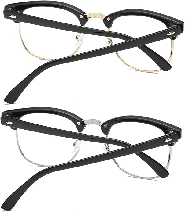 Fashion Vintage Classic Semi-Rimless Half Frame Clear Lens Glasses