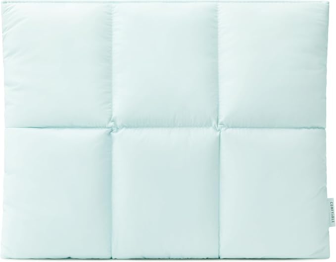 Comfyable Puffy Laptop Sleeve 13 Inch 14 Inch, Quilted Puffer Laptop Carrying Case for Women, Pillow Case Compatible with MacBook Air/Pro M5 M4 M3 M2 Pro/Max 2026, 13" MacBook Neo A18, Ice Blue