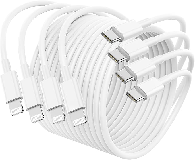 4Pack USB C to Lightning Cable 3FT, Fast Charging Cord for iPhone 14, Replacement for Apple Original Charger Cable for iPhone 14 13 12 11 Pro 11 XS MAX XR 8 7 6s Plus