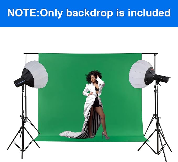 Joccun 6X9FT Green Backdrop Background for Photography,Polyester Backdrop Curtain Background Screen for Photography,Photoshoot,Video Recording,Studio(6X9ft,Green)