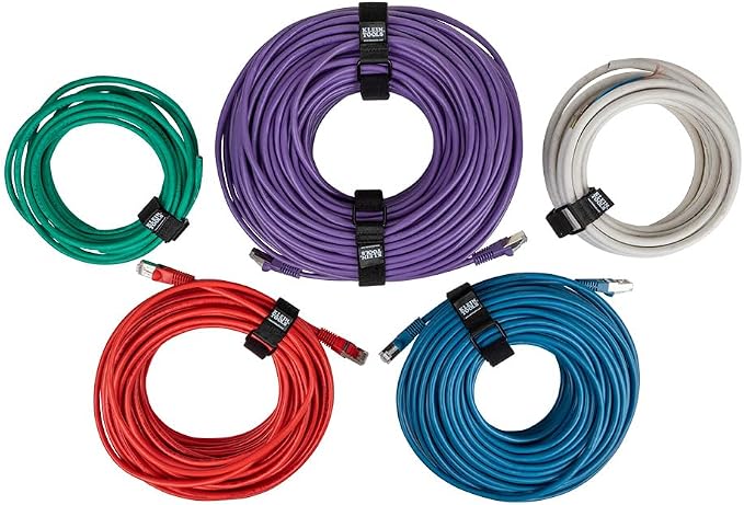 Klein Tools 80071 Industrial Cable Management Kit, 50-Pound Tensile Strength Zip Ties, Hook and Loop Cinch Straps, 3-Piece Multi-Size Pack