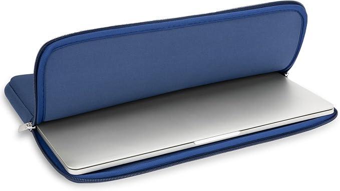 RAINYEAR 15.6 Inch Laptop Sleeve Protective Case Soft Carrying Zipper Bag Cover with Accessories Pouch, Compatible with 15.6" Notebook Computer Chromebook (Navy Blue)