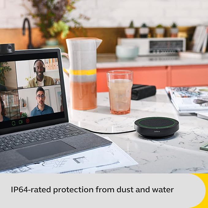 Jabra Speak2 40 Portable Speakerphone - 4 Noise-Cancelling Mics, Full-Range 50mm Portable Speaker, Wideband Audio and USB-A and USB-C Connections - Certified for Zoom and Google Meet - Dark Grey