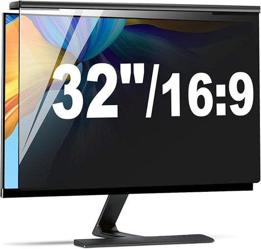 Hanging 32 Inch Computer Privacy Screen Filter, Hanging Computer Screen Privacy Cover, Compatible with, 32 Inch 16:9 Widescreen Monitors, Protect Eyes from Glare and Blue Light