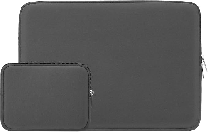 RAINYEAR 14 Inch Laptop Sleeve Case Protective Soft Padded Zipper Cover Carrying Computer Bag with Accessories Pouch, Compatible with 14" Notebook Tablet Chromebook (Gray)