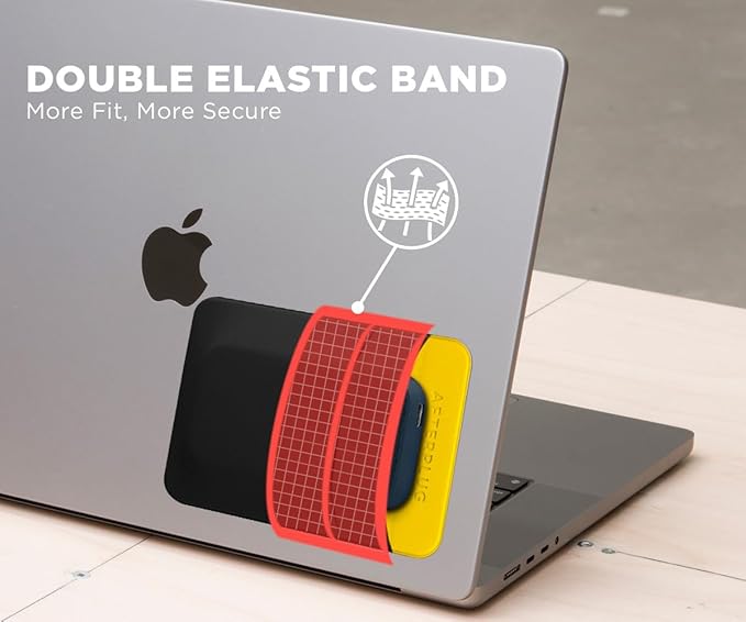 2-Pocket Adhesive Hard Drive Holder for Laptop, Stick-On Pocket Pouch for External Portable SSD, HDD, Slim Mouse and Cables (Small - Fits SSD)
