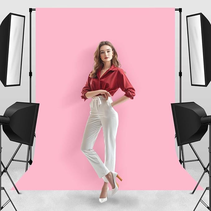 Photo Backdrop Pink Background Fabric Professional 6x9ft Seamless Design Eliminates Wrinkles Princess Theme Decoration Valentine's Day Romantic Setting