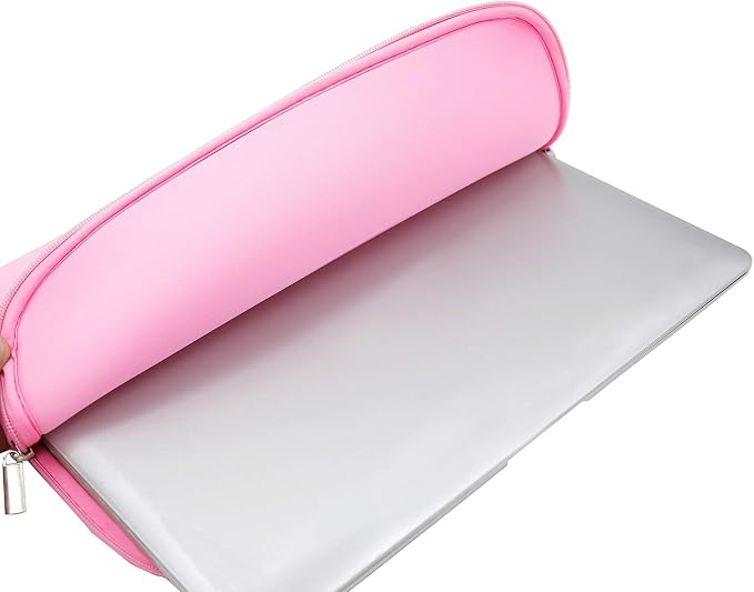 RAINYEAR 16 Inch Laptop Sleeve Protective Soft Case Bag with Accessories Pouch, Specially Compatible with 16" MacBook Pro M1 M2 M3 M4 M5 Pro/Max A3403 A3186 A3428 A3429 (Pink)