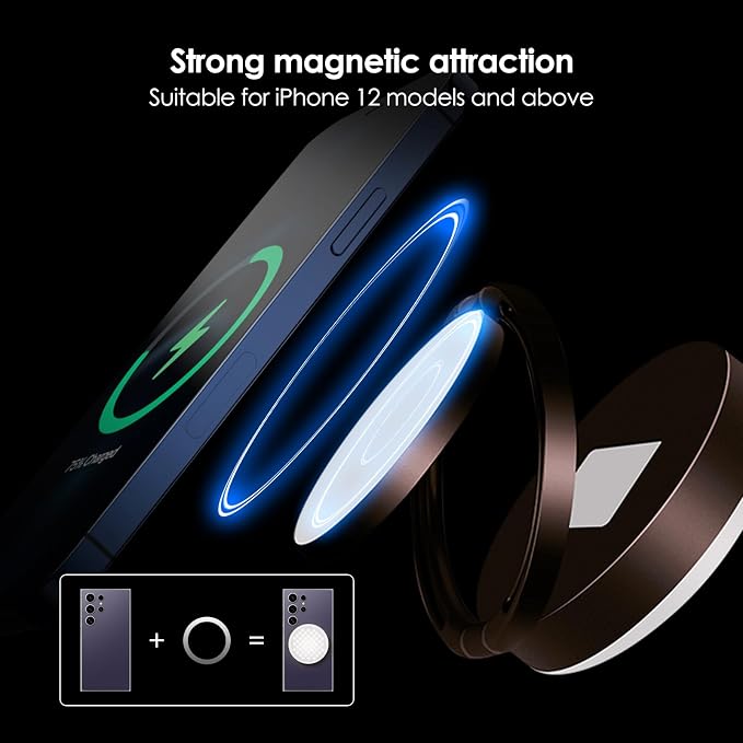 Magnetic Selfie Light, Portable Fold Selfie Light for iPhone, with Phone Mount Function, Light for Phone/iPad/iPhone/Camera, Fill-in Light for Photography/TikTok/Vlog/Video/Makeup/Conference (Pink)