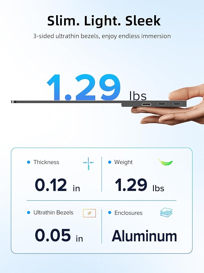 UPERFECT OLED Portable Monitor 14", 3K 2880x1800 | 120Hz | 0.1ms Portable Gaming Monitor, 500 Nits |120% DCI-P3 | 500000:1 Contrast | Ultra-Slim Design for Laptop Mini PC Phone Game Consoles