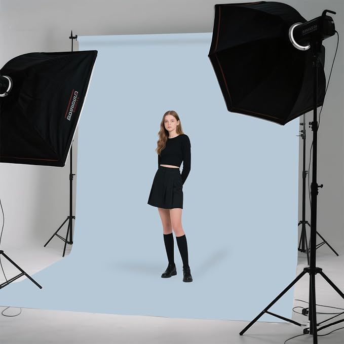 Dusty Blue Photo Backdrop for Photoshoot Photography Background Studio Blue Aura Backdrop Streaming Video Shooting 8x10FT