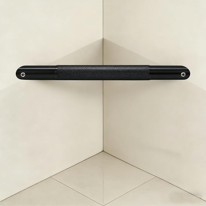 Shower Foot Rest Bar– Stainless Steel Shower Foot Rest for Shaving Legs with Non-Slip Grip, Space-Saving & disassembly Design for Bathroom– Black