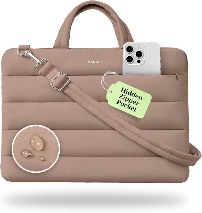 Vandel 15-16 inch Laptop Carrying Case Sleeve with Strap, Shoulder Bag with Handle, 16 in Laptop Computer Bag for Women, MacBook Air 15 Inch Carrying Case, MacBook Pro 16, 15.6 in HP, Dell Messenger