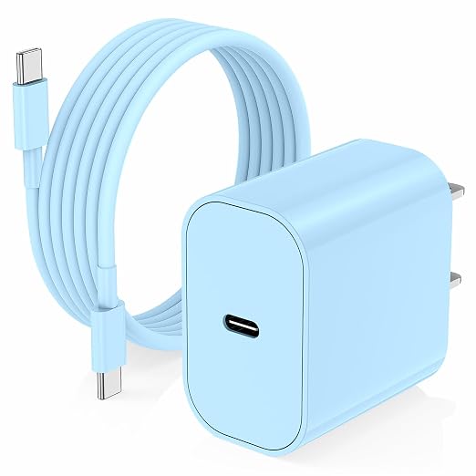 iPhone 17 16 15 Charger/10ft Type C to C Charging Cable Cord Long, USB C Fast Charging Block Plug for Apple iPhone 17 Pro Max/17 Air/16 Pro/15 Plus/AirPods/iPad/mini Plug Cube Birck Box Power Adapter