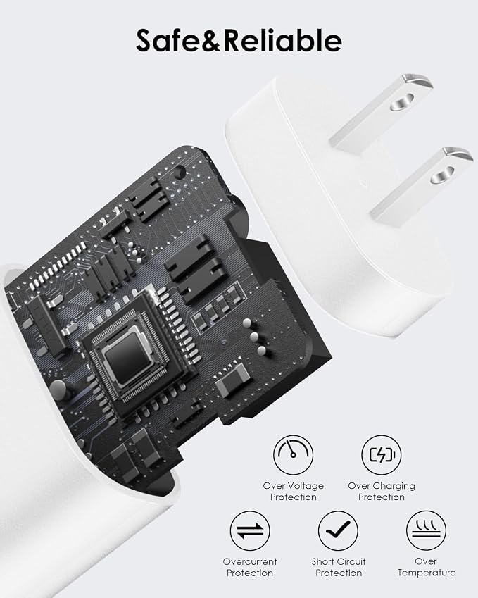AISNI USB C Charger, 2 Pack 25W Type C Charger Fast Charging with USBC Chargers Cable 6 FT Android Phone Charge for Galaxy S25/ /S24/S23+/S22/S21/S20/Phone 17 16 15 Pro Max 16 15 Plus-White