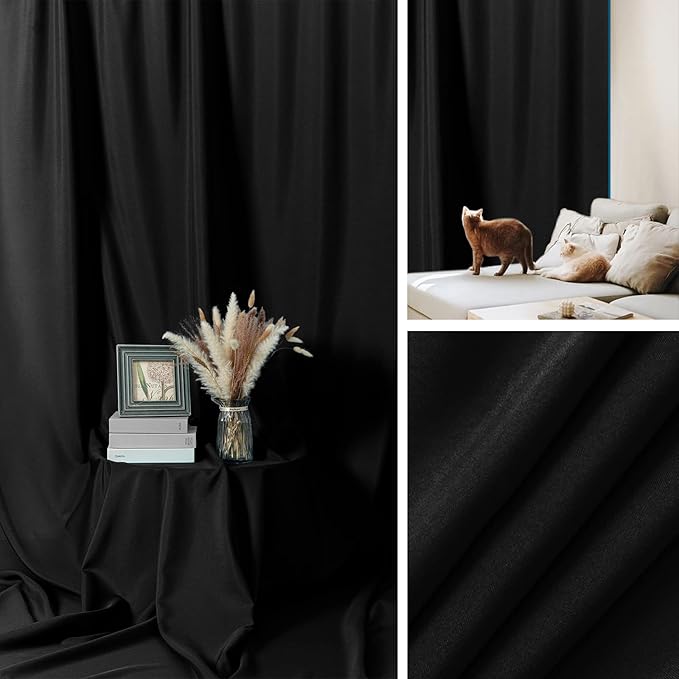 Sugargirl 10X10FT Black Backdrop Background for Photography, Photo Backdrop Black Screen Photo Booth Backdrop for Photoshoot Party Video(1 Panel)