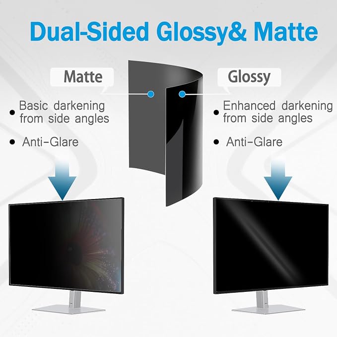 [1 Pack] 24 Inch Computer Privacy Screen for 16:10 Aspect Ratio Widescreen Monitor, Eye Protection Anti Glare Blue Light Filter Shield, Removable Anti-Scratch Anti Spy Protector
