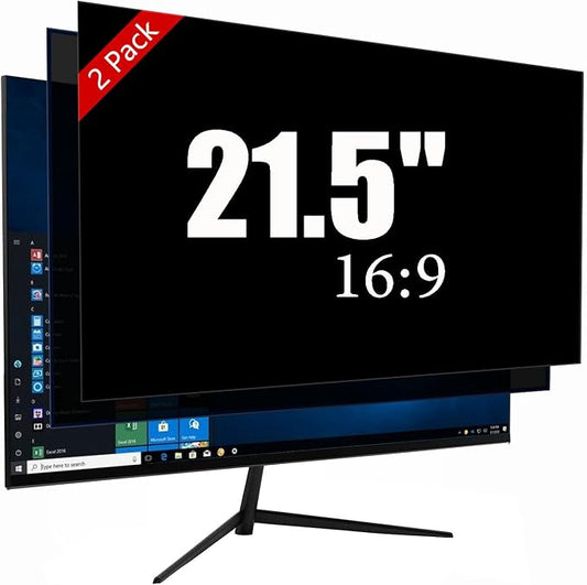 [2 Pack] 21.5 Inch Privacy Screen Protector - 95% Blue Light Blocking, Anti-Glare Monitor Filter for 16:9 Widescreen - Anti-Scratch Privacy Shield