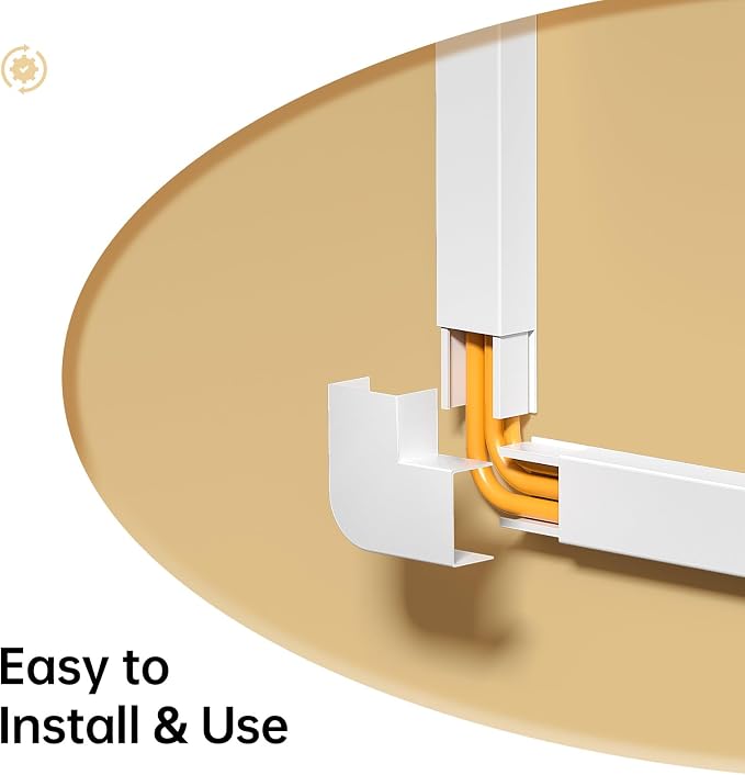 Delamu Cable Hider, 315in Cord Covers for 2-3 Wires on Wall, TV Cord Hider Wall, Paintable Wire Hiders Wire Covers for TV Cords on Wall, Easy Mount Cable Cover Raceway Kit, W0.95 H0.55in, White